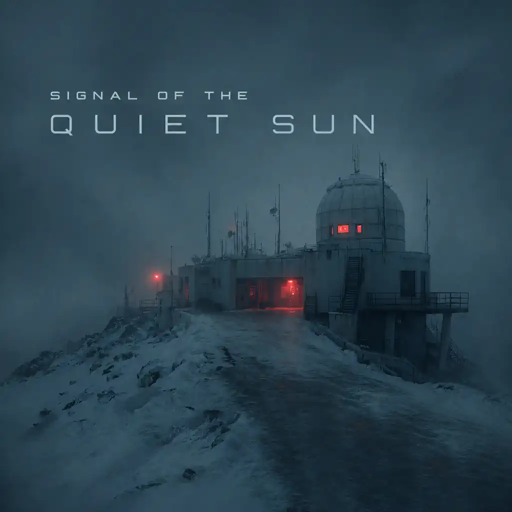Cover of Signal of the Quiet Sun: an isolated outpost beneath a pale sun on a cold blue world.